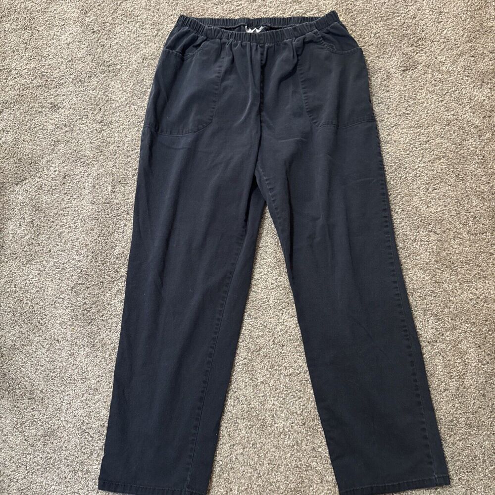 Woman Within Pants Woman Size 24W Classic Fit Straight Leg Pull-on Elastic Black